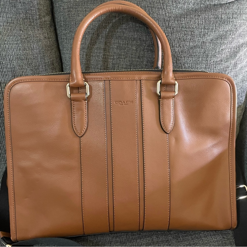 Coach Brown Leather Men's Briefcase F72309